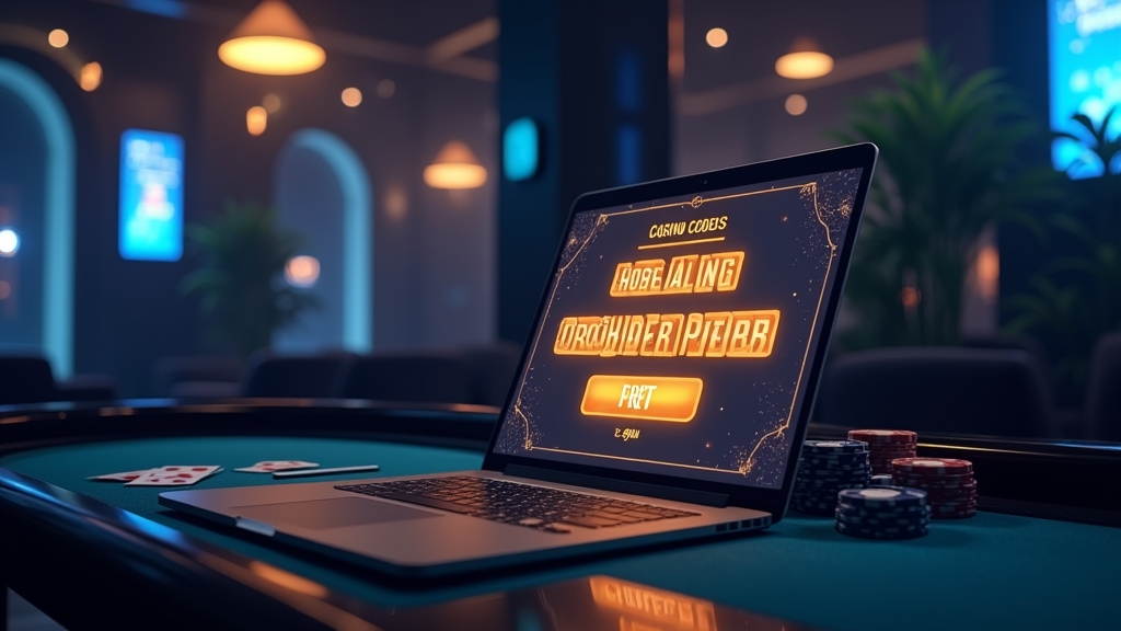 Casino cashier screen showing a promo code field and bonus offer in a dark setting